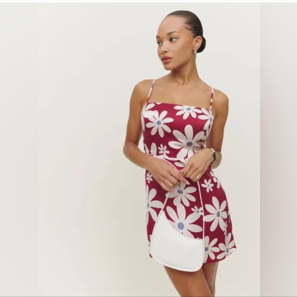 Reformation Kosta Silk Dress Mini Ashbury Floral Print Size 10